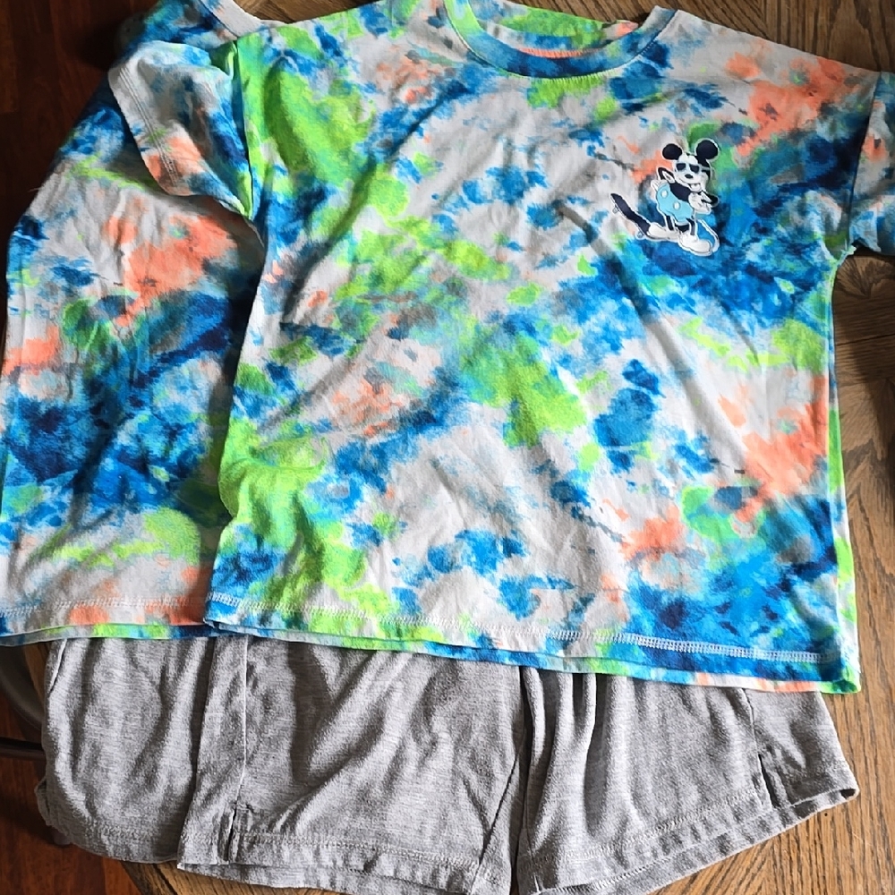 Gap Kids Disney Colorful Tie-Dye Pajama Set Set, Size 10, Guc, SET OF TWO